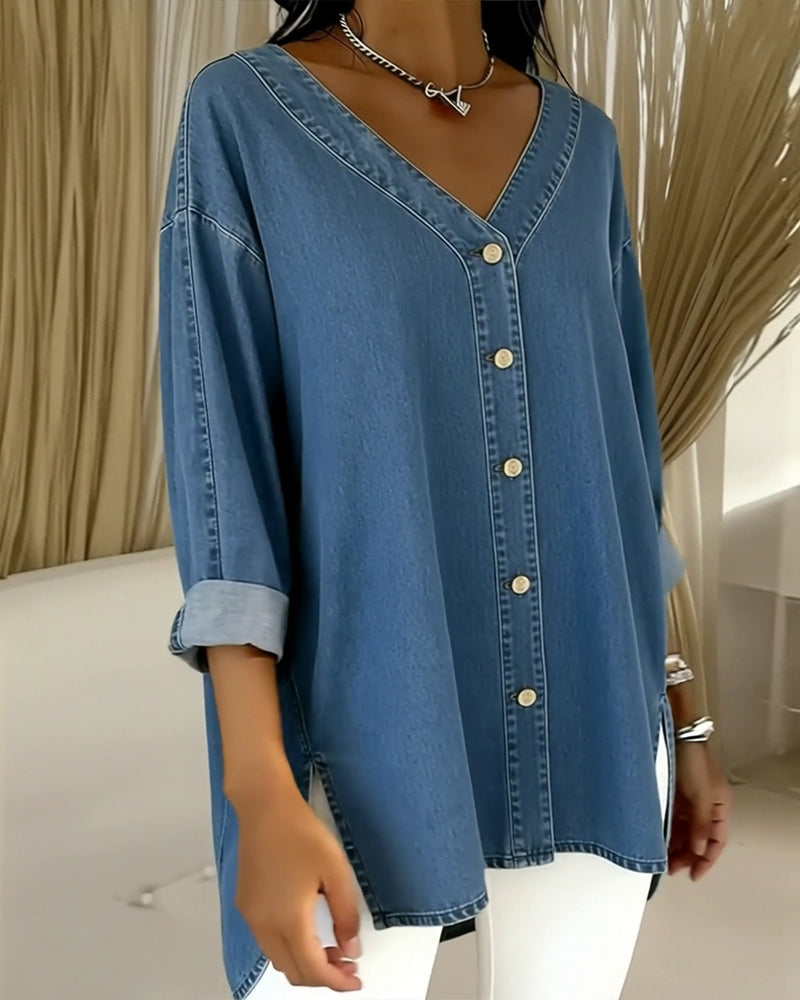 Almira | Blouse en Denim Doux