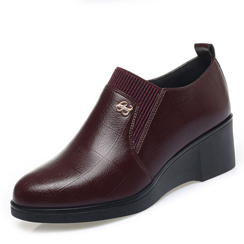 Elvira | Chaussures en cuir élégantes avec talon compensé