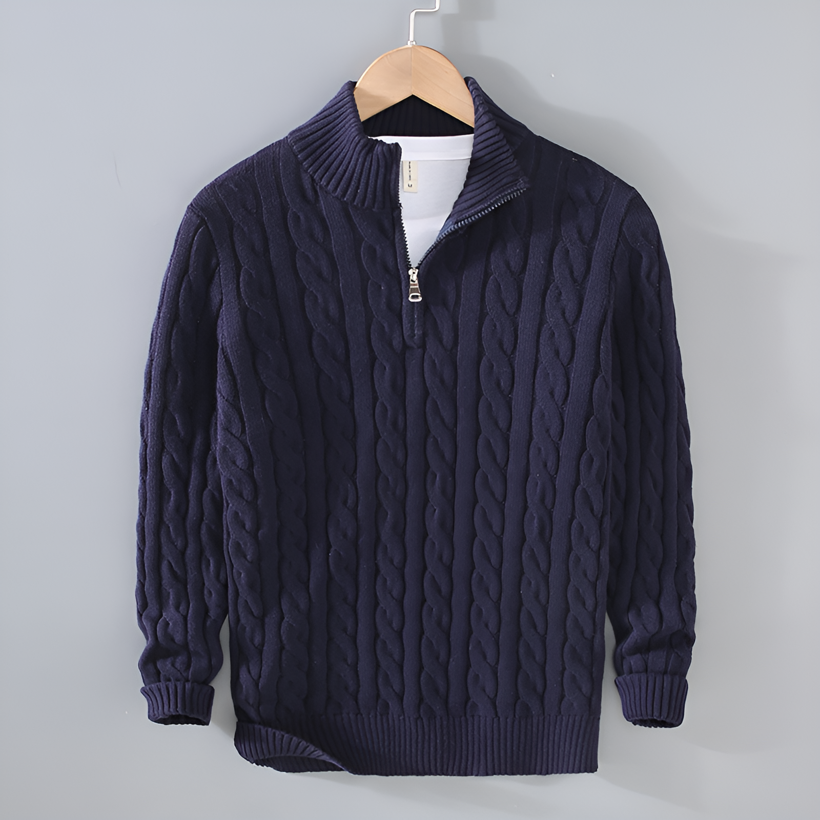 Anthony - Pull Torsadé Demi-Zip