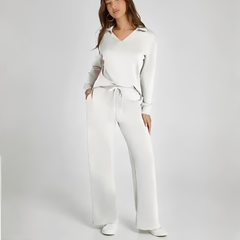 Ensemble loungewear femme blanc, vue de face complète