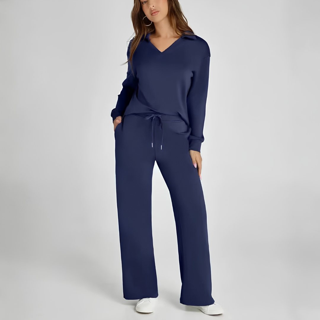 Ensemble loungewear femme bleu marine, vue de face