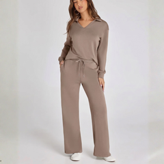 Ensemble loungewear femme marron, vue de face