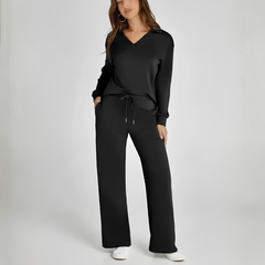 Ensemble loungewear femme noir, vue de face