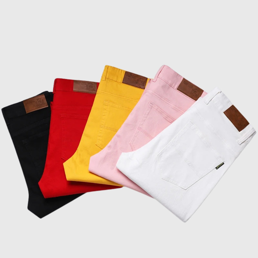 Pack de jeans homme multicolore noir rouge rose blanc jaune