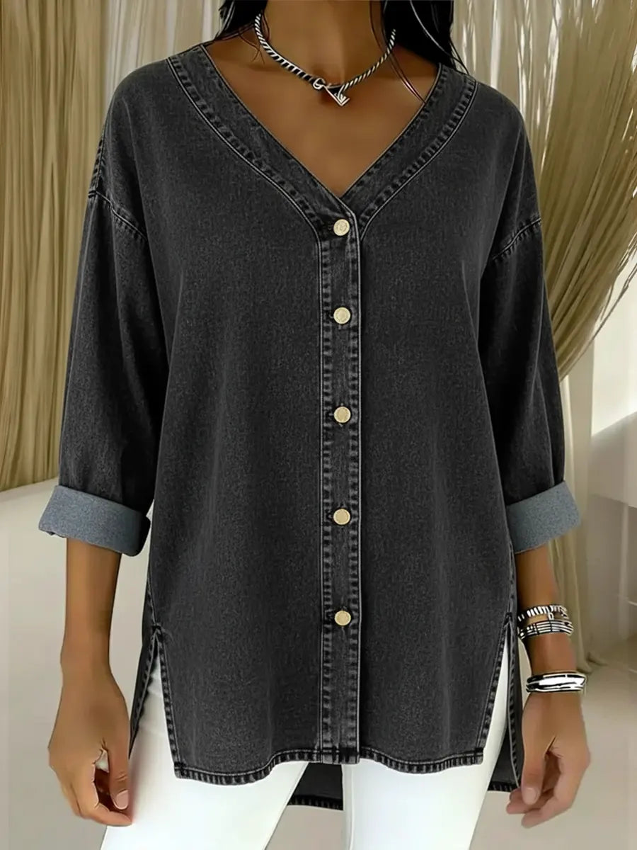 Almira | Blouse en Denim Doux