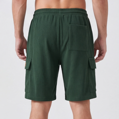 Short cargo homme vert foncé, vue de dos