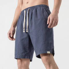 Short homme bleu marine vue de côté coupe décontractée