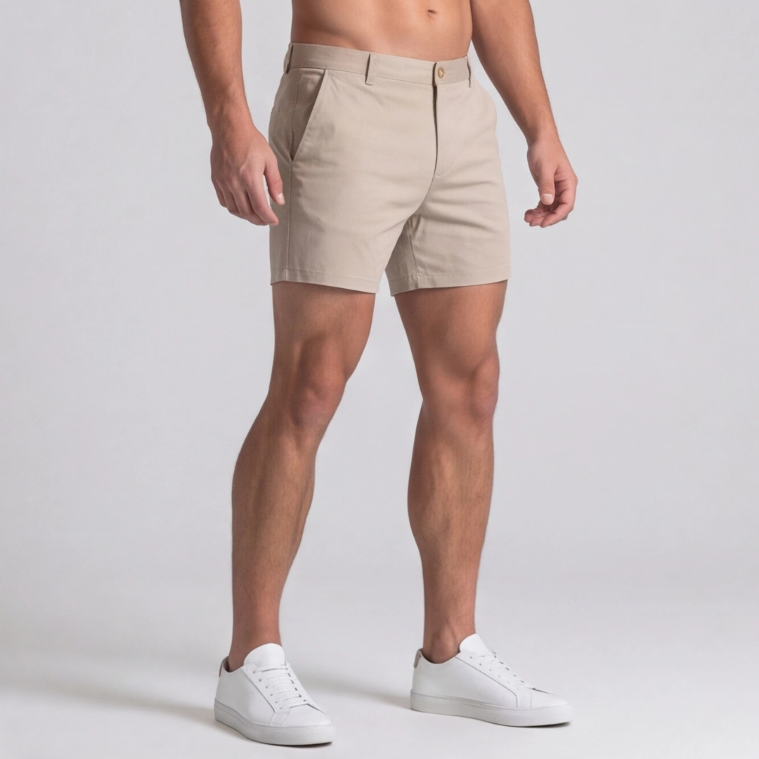 Short homme chino khaki, vue latérale droite