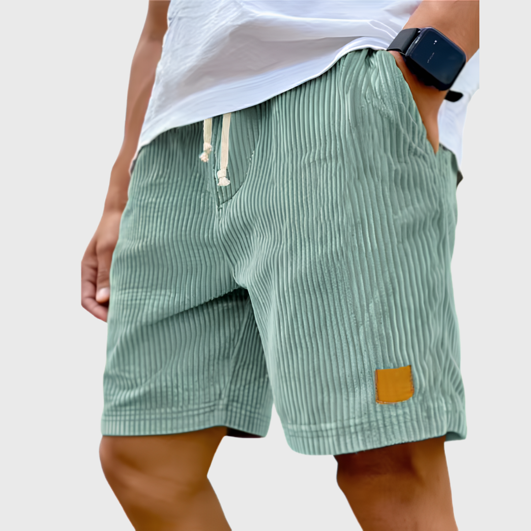 Short homme texturé vert clair avec taille élastiquée