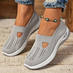 Sneakers femme colorisgris clair pastel semelle blanche cushion