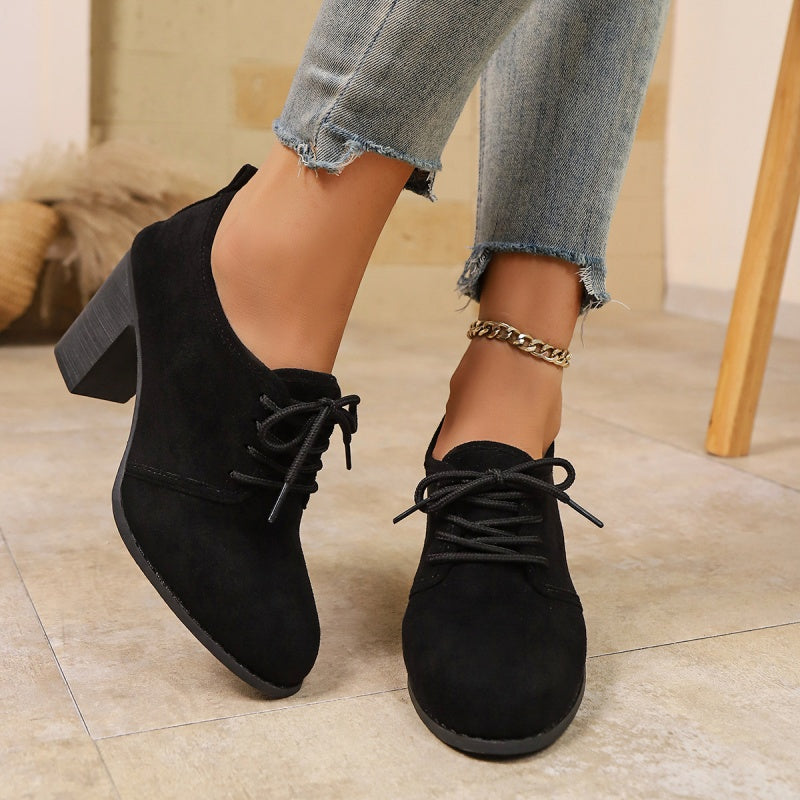 Élise | Richelieus à Lacets et Talon Stable