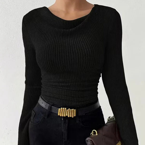 Clara | Pull En Maille À Col Drapé