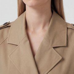 Trench court femme khaki, vue de face